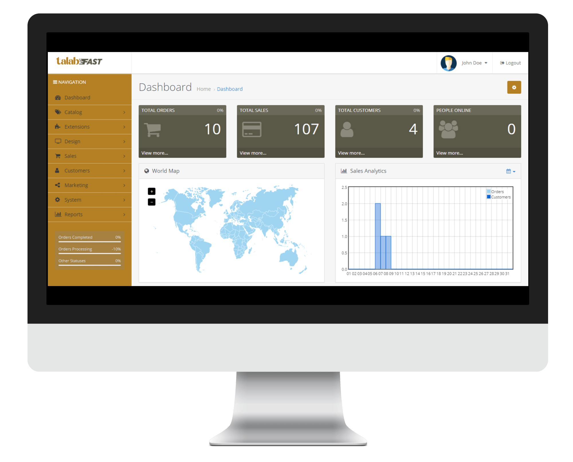 ecommerce solutions dashboard